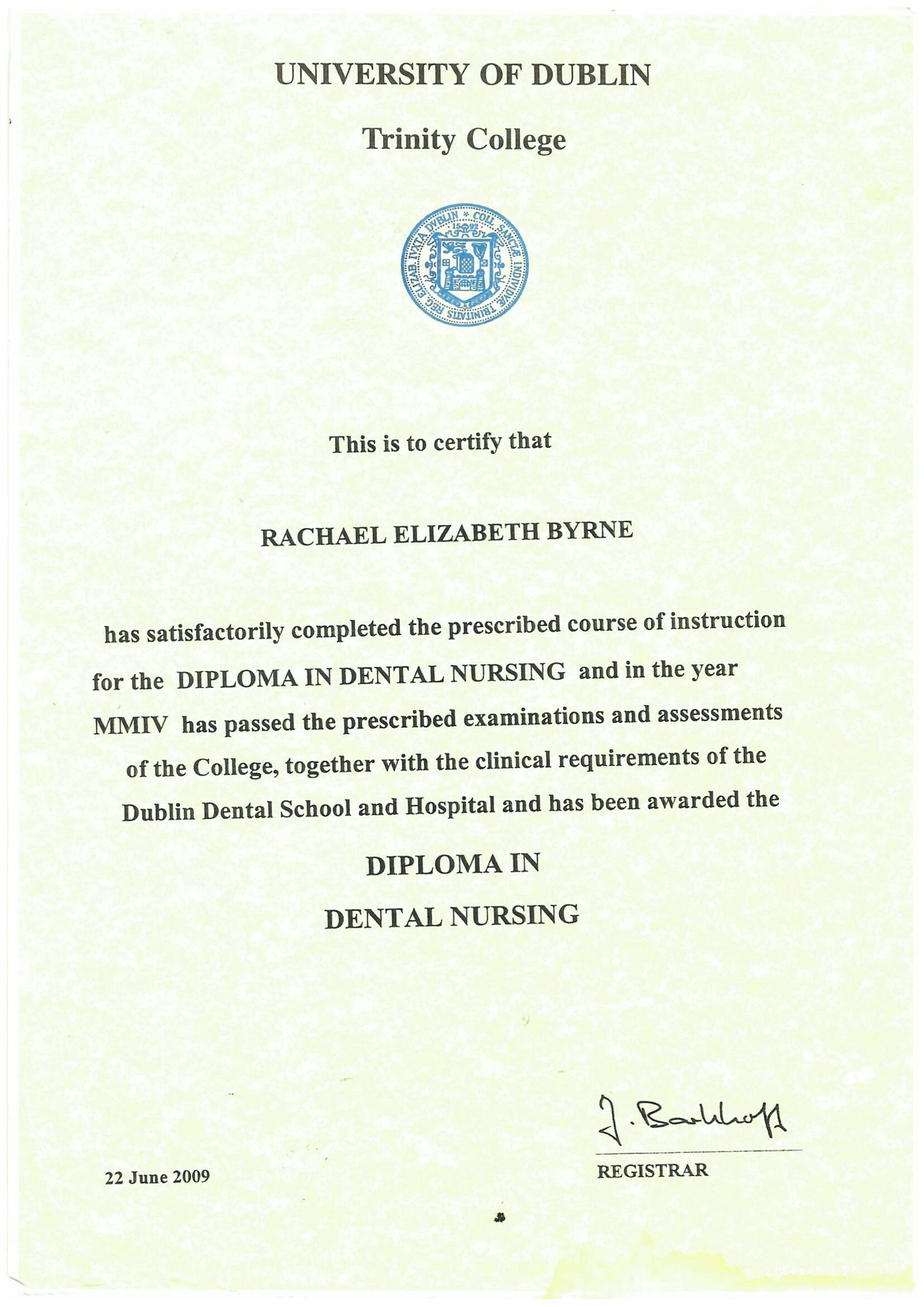 Diploma in Dental Nursing