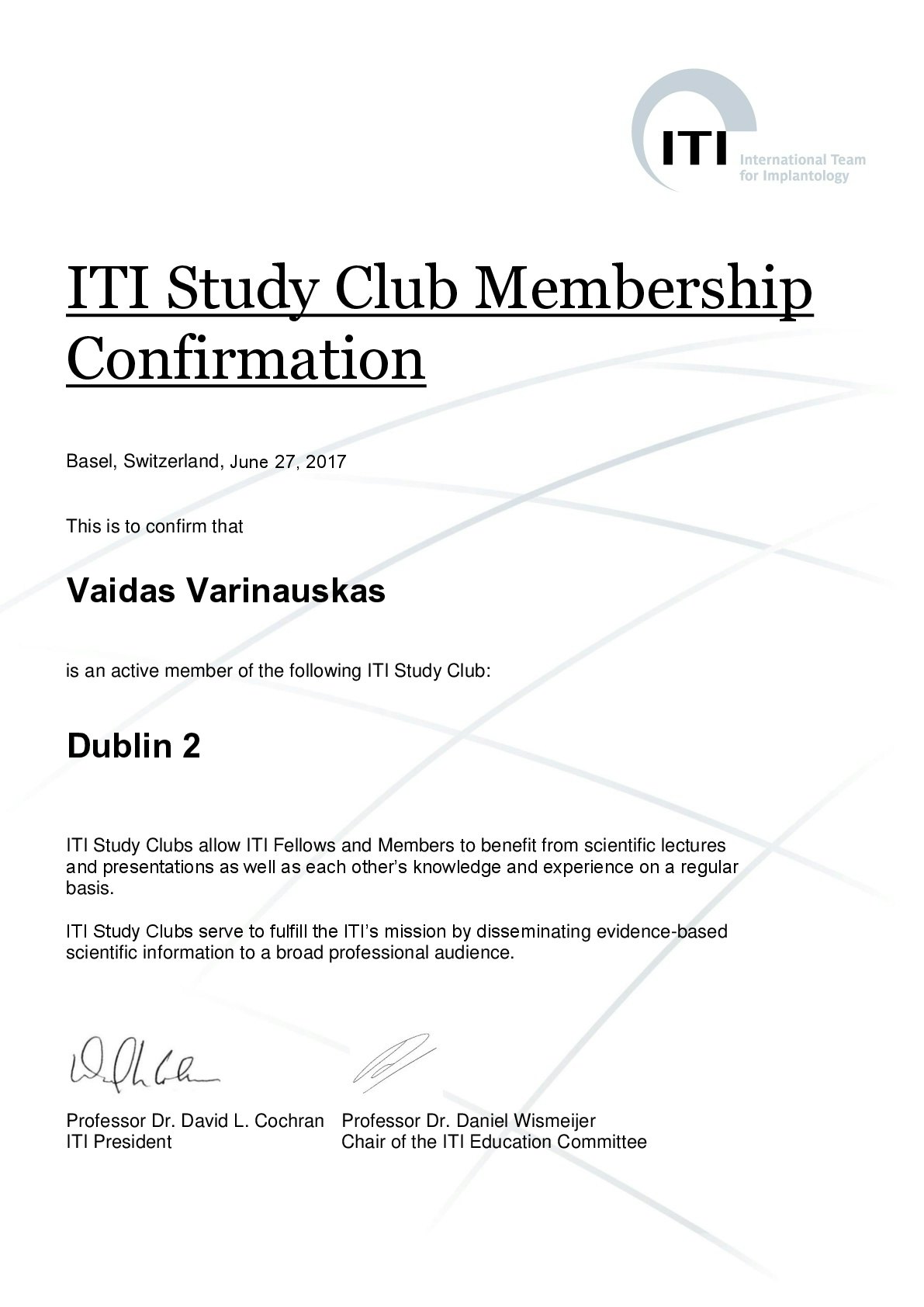 ITI Study Club Membership