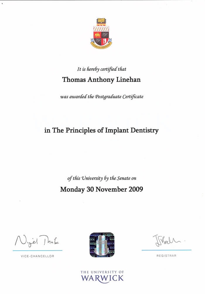 Postgraduate Certificate in Implant Dentistry